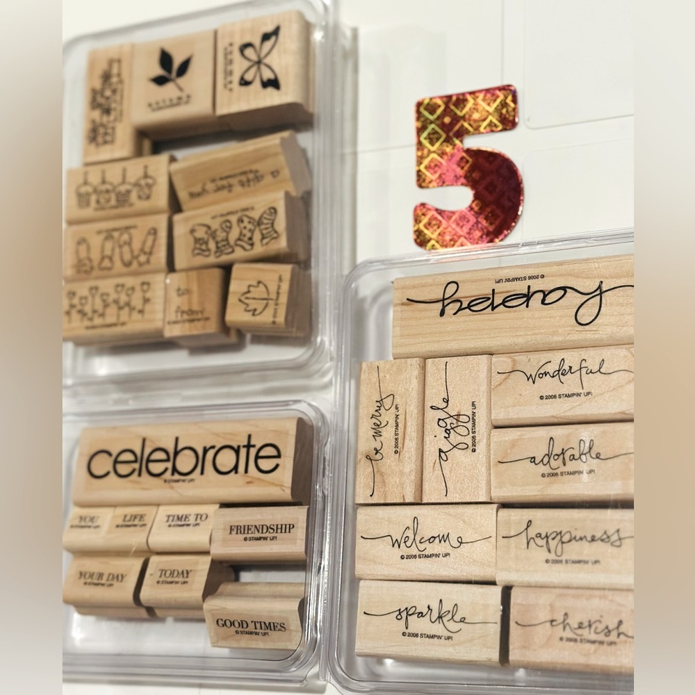 Stampin’ Up! 3 Stamp sets. (2 word sets & 1 Misc)